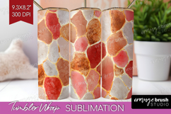 Rose Gold Texture Tumbler Wrap - Glitter Background Tumbler Product Image 1