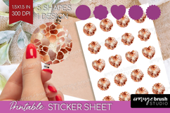 Rose Gold Texture Round Sticker - Glitter Background Sticker Product Image 1