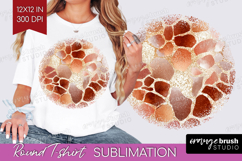 Rose Gold Texture Round Tshirt Background - Glitter PNG Product Image 1