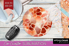 Rose Gold Texture Car Coaster - Glitter Background Coaster Product Image 1