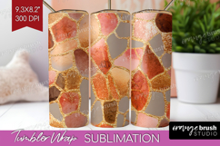 Rose Gold Texture Tumbler Wrap - Glitter Background Tumbler Product Image 1