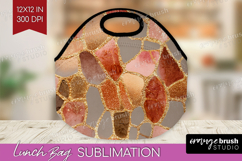 Rose Gold Texture Lunch Bag - Glitter Background Lunch Bug Product Image 1