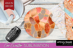 Rose Gold Texture Car Coaster - Glitter Background Coaster Product Image 1
