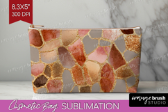 Rose Gold Texture Cosmetic Bag - Glitter Background Makeup Product Image 1