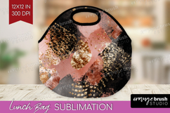 Rose Gold Texture Lunch Bag - Glitter Background Lunch Bug Product Image 1