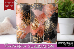 Rose Gold Texture Tumbler Wrap - Glitter Background Tumbler Product Image 1