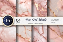 Soft Pink Marble with Rose Gold Veins Art Digital Paper Product Image 1