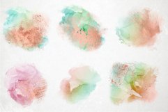 12 Watercolor Splatters with Rose Gold Finish - PNG Product Image 3