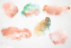 12 Watercolor Splatters with Rose Gold Finish - PNG Product Image 4