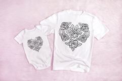 Rose Heart Floral Flower Graphic Outline Wreath Outline PNG Product Image 3