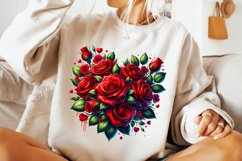 Valentine&#039;s Day Heart Roses PNG, Roses Clipart, Heart PNG Product Image 2