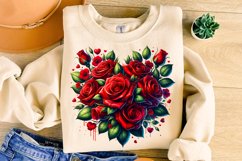 Valentine&#039;s Day Heart Roses PNG, Roses Clipart, Heart PNG Product Image 3