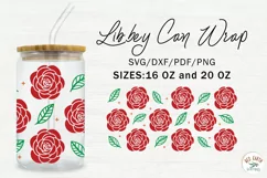 16 oz Rose Libbey Glass Can Svg, 20 oz Glass Can Full Wrap 2 Product Image 1