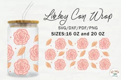 16 oz Rose Libbey Glass Can Svg, 20 oz Glass Can Full Wrap 3 Product Image 1