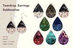 Rose Marble Glitter Teardrop Earring Printable Sublimation Product Image 1