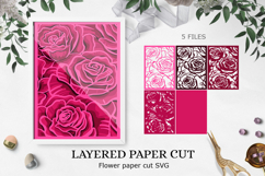 BUNDLE Flowers paper cut / Roses shadow box Product Image 4