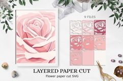 BUNDLE Flowers paper cut / Roses shadow box Product Image 5