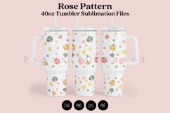 rose pattern 40oz quencher tumbler sublimation full wrap high resolution transparant background