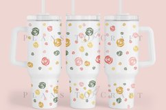 rose pattern 40oz quencher tumbler sublimation full wrap high resolution transparant background