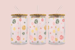 rose pattern libbey beer can glass full wrap svg presized template for 16oz and 20oz glass for Cricut Silhouette and sublimation