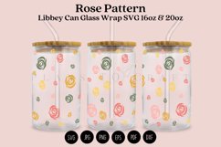 rose pattern libbey beer can glass full wrap svg presized template for 16oz and 20oz glass for Cricut Silhouette and sublimation