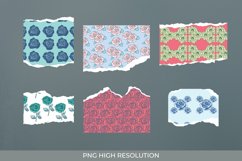 Rose Pattern Torn Paper - Scrapbooking PNG Product Image 1