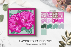Rose SVG / Roses layered paper cut / Shadow box Roses Product Image 1