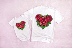 Rose Red Heart Flower Graphic Floral Wreath Clipart PNG Product Image 3