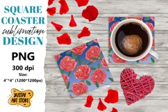 Valentine square coaster design. 4 Love sublimation coaster Product Image 4