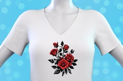 Ornamental red roses tattoo PNG Product Image 2