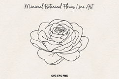 Minimal Botanical Flower SVG, Thin Line Floral Outline, PNG. Product Image 1