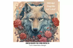 Rose Wolf Tumbler Wrap  Fairytale Wolf Tumbler Sublimation 