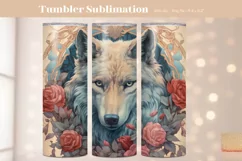 Rose Wolf Tumbler Wrap  Fairytale Wolf Tumbler Sublimation 