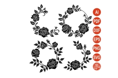 Elegant rose wreath vector Product Image 1