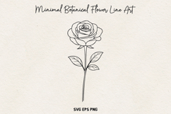 Minimal Botanical Flower SVG, Thin Line Floral Outline, PNG. Product Image 1