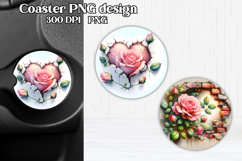 Flower rose car coaster | Rose in wall sublimation Product Image 1