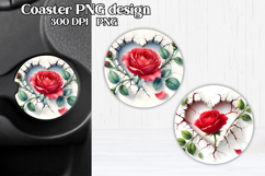 Flower rose car coaster | Rose in wall sublimation Product Image 1