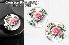 Flower rose car coaster | Rose in wall sublimation Product Image 1