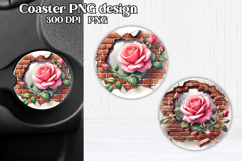 Flower rose car coaster | Rose in wall sublimation Product Image 1