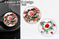 Flower rose car coaster | Rose in wall sublimation Product Image 1