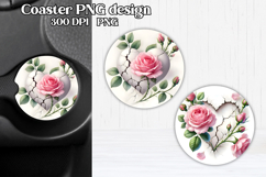 Flower rose car coaster | Rose in wall sublimation Product Image 1
