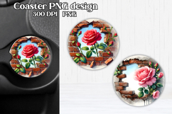 Flower rose car coaster | Rose in wall sublimation Product Image 1