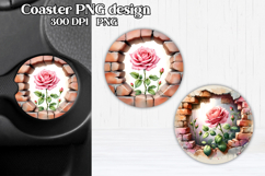 Flower rose car coaster | Rose in wall sublimation Product Image 1
