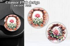Flower rose car coaster | Rose in wall sublimation Product Image 1