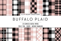 Buffalo Plaid Seamless Digital Papers - Rose Gold Product Image 1