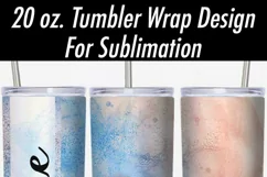 Rose Gold and Blue 20 oz Seamless Tumbler Sublimation Wrap Product Image 2