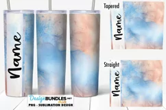 Rose Gold and Blue 20 oz Seamless Tumbler Sublimation Wrap Product Image 1