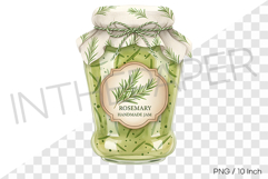 Fragrant rosemary syrup in a cute ribbon jar PNG marmalade Product Image 1