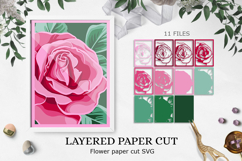 Bundle 3D layered paper cut flowers / Shadow box flower Product Image 4