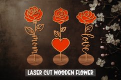 9 Flower Laser Cut Stand I Valentine Home Decor, Mom gift Product Image 4